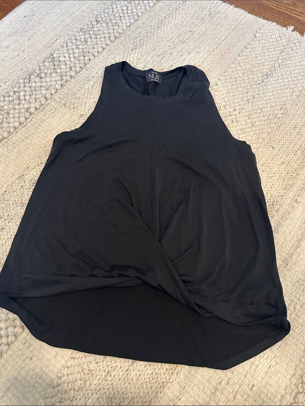 NUX Black Twist-Hem Sleeveless Tank size L